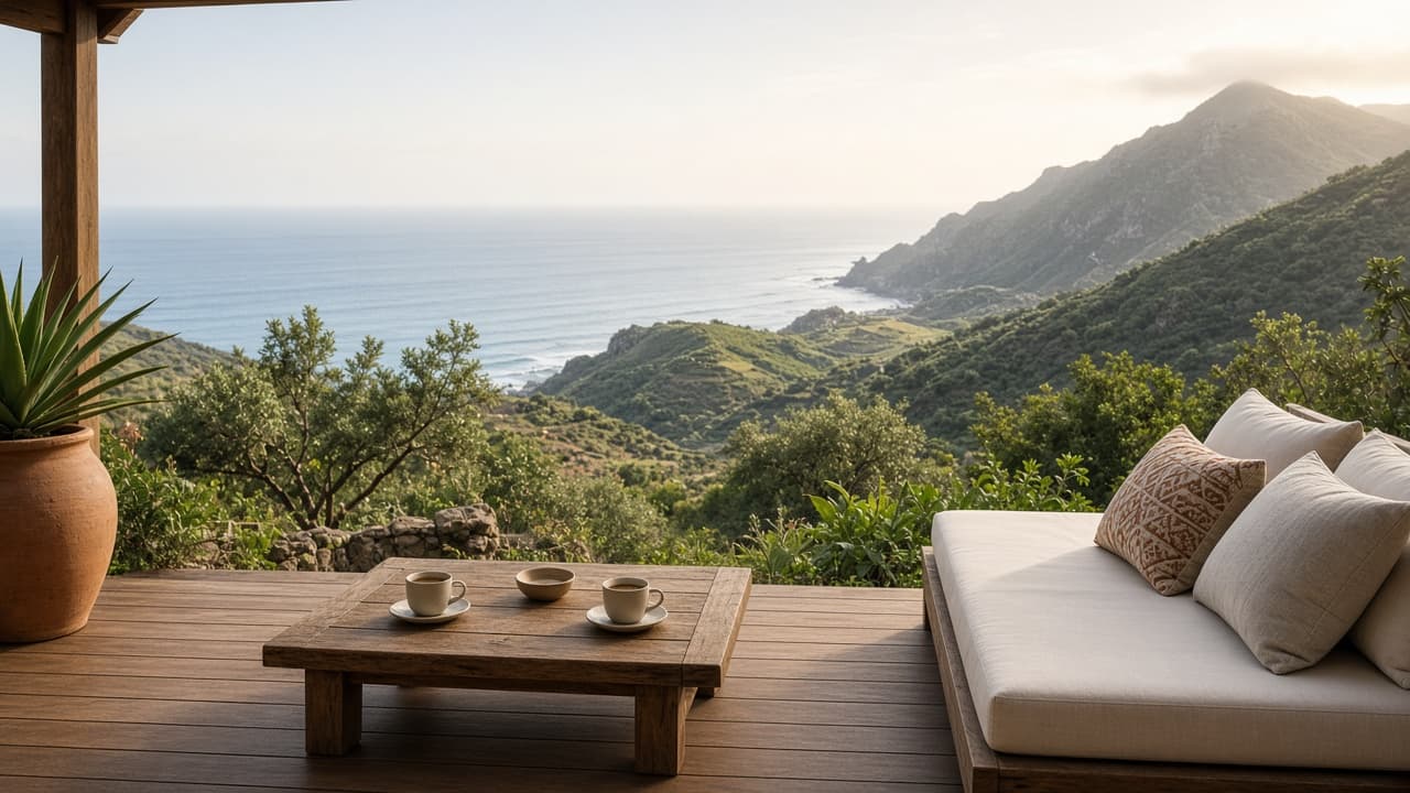 Private Finca-Terrasse auf La Gomera mit Blick aufs Meer